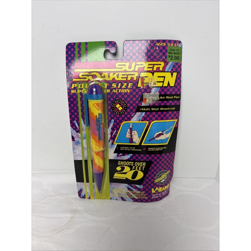 Vintage Larami Super Soaker Pocket Size Pen Action 1993 New HTF